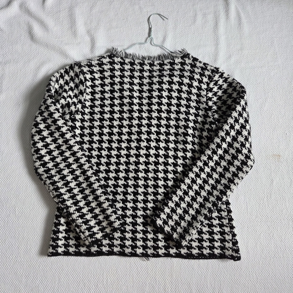 Worthington Black and White Houndstooth Blazer Sweater - Picture 5 of 5